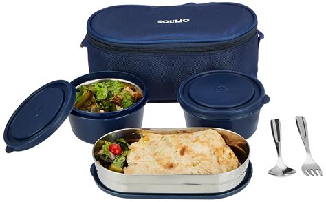 solimo stainless steel lunch box set|Radhna Designer Solimo Stainless Steel Puri/Roti box.